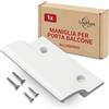 LouMaxx Maniglia esterna per porta balcone - Robusto manico in alluminio - Maniglia per porta resistente alle intemperie e durevole con rivestimento in polvere color bianco, include materiale di