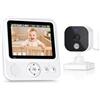 BURNNOVE Baby Monitor Video e Audio 2.8" IPS 720P VOX 96H | Senza WiFi, FHSS 2.4GHz, Zoom 2X/4X, Visione Notturna, Audio Bidirezionale, 8 Ninne Nanne e Temperatura