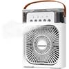 FENIX HOME Ventilatore Raffrescatore Portatile con Umidificatore 600ml | Air Cooler USB 5V, Timer 1-3h, 3 Velocità, Nebulizzazione e Luce LED 7 Colori, Mini Climatizzatore da Scrivania