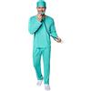 dressforfun Costume da uomo medico chirurgo | Raffinata parte superiore per il look da medico | Comodi pantaloni abbinati | Con mascherina e copricapo (L | No. 301530)