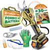 GRÜNTEK Forbici da Potatura a Batteria 21V. Cesoie Giardinaggio Elettriche. | 3 livelli 17/25/30mm · Motore Brushless · Taglio bypass · Lama SK5 · Display LCD · Batteria 21V · Guanti e occhiali