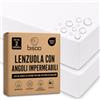 Bisoo Lenzuolo Magico 70x140 2 Bianco Lenzuolo con Angoli per Culla | Lenzuolo e Coprimaterasso in Un Pezzo, Risparmio, Impermeabile, Traspirante, Silenzioso, Cotone Jersey Oeko-Tex
