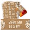younikat Set di 60 adesivi con scritta floreale per baci, dv1428 | Schön dass du da bist, bomboniere per matrimonio, battesimo, compleanno, autoadesivo