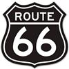 younikat Route 66 Adesivo Nero 10x10 cm - kfz034 | Adesivo resistente alle intemperie per van, frigorifero, laptop e auto