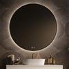 Feel Your Bath Specchio bagno rotondo LED Ø60 cm, finitura nera, intensità regolabile, touch, antiappannamento