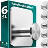 4smile ganci adesivi acciaio inox - SET 6 porta asciugamani autoadesivo bagno antiruggine, appendini accappatoio bagno, asciugamano da tè cucina, argento