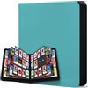 WITHYU Album da Collezione per Carte 12 Tasche, Capacità 720 Carte, Impermeabile, con Chiusura Lampo, per TCG, Calcio e Carte da Collezione, Portatile (Acquamarina)