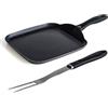 Il Gruppone Passione Casa Bistecchiera In Alluminio Per Induzione Quadrata 27x27 Cm Piastra Grill Antiaderente Manico Ergonomico In Regalo Forchettone Gira Carne Tutti Piani Cottura Gas Piastra Vetroceramica