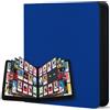 WITHYU Album da Collezione per Carte 12 Tasche, Capacità 720 Carte, Impermeabile, con Chiusura Lampo, per TCG, Calcio e Carte da Collezione, Portatile (Blu Scuro)