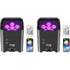 Glowingstage 2 Pezzi Par LED batteria, 108 W, RGBWA-UV, con controllo app | batteria LED Par con DMX e telecomando per feste, club, bar, Halloween, Natale