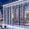 yowin Tenda Luminosa 3m x 3m 300 LED Luci Natale con Spina | 8 Modalità e Timer, Impermeabile Addobbi Natalizi per Esterno e Interno, Decorazioni Natalizie per Finestra Balcone - Bianco