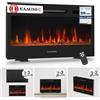 KAMINIO® Marlon PRO 30 Camino elettrico da incasso, parete o appoggio | 3 in 1 caminetto elettrico decorativo, termocamino con effetto fuoco LED in 12 colori, timer, termostato e telecomando, nero