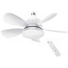 CFadda White Ventilatore da Soffitto con Luce LED 12W E27 Bianco | 45,8x45,8x16,9 cm, 3 Temperature di Colore, Timer 2H/4H, Telecomando Incluso, 3 Velocità