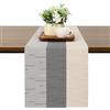 Chitomars Runner Tavola Moderno Antiscivolo PVC Lavabile Runner Tavolo | Runner Tavolo Resistente al Calore Runner per il Tavolo per la Decorazione di Tavoli (Beige Grigio, 30 x 180 cm)