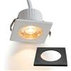 Planetitaly Mini Faretto SPOT Moderno LED 3W CCT da 3000K a 6400K Incasso 35mm Luce Soffitto Interni Mensole Ripiani Mobili Cucina Cappa 230V Cornice Intercambiabile Bianco Nero (CCT QUADRATO 38°)