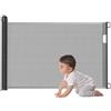 UISEBRT Cancelletto di Sicurezza per Porte Estensibile a Rullo, Cancelletto per Scale Estensibile 0-180cm, Barriera per Cani, Cancelletto per Porte per Bambini e Animali Domestici, Nero