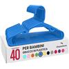 Utopia Home Grucce bambini Pack di 40 sottili salvaspazio, Blu | Grucce Bambini | Salvaspazio | Design Leggero ma Resistente | Per Cappotti, Giacche e Vestiti | 40 Pezzi