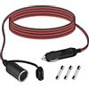 URAQT 2M Prolunga per Accendisigari Auto, Cavo di Prolunga per Accendisigari, 12V/24V 17 AWG Cavo Prolungas Accendisigaris Auto con 15A Fusibile per la Maggior Parte dei Prodotti Elettronici