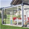 BCBIG Telone Impermeabile in PVC Trasparente con Occhielli per Giardino e Gazebo,Telo di Copertura per Piante,Barbecue,casetta per Animali Domestici,Resistente e Resistente agli strappi-2x1m