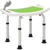 HOMCOM Sgabello per Doccia Altezza Regolabile 6 Livelli 39-52cm Verde | Lega di Alluminio, Plastica Antiscivolo, Sgabello Bagno