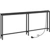 HOOBRO Consolle da Ingresso, Tavolo Console Stretto con Stazione di Ricarica e Porte USB, Tavolo da Divano, Tavolino per Ingresso, Corridoio, Atrio, Nero EBB185CXG01