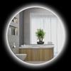 kleankin Specchio Bagno con Luce LED Rotondo 60cm, 3 Colori, 3000-6500K | Specchio da Parete Retroilluminato, Interruttori Touch, Luminosità Regolabile, Funzione Memoria, Antiappannamento, IP44