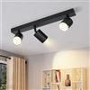 ZMH Plafoniera LED nera faretto da soffitto: lampada da soffitto GU10 | faretti 3 lampadine, faretto da soffitto orientabile a 350°, lampada da corridoio moderna, cucina, senza lampadina