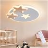 YUEEU Plafoniera Cameretta Bambini 44CM Dimmerabile Stelle 32W 3000-6000K | Legno Lampadario Camera da letto Lampade Led Soffitto Luce con Telecomando Bambina Bambino Schlafzimmer Luce Ragazza