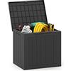 COSTWAY Baule da Esterno 106 L, Cassapanca Contenitore Impermeabile con Coperchio Bloccabile e Maniglie Laterali, per Giardino, Terrazzo e Cortile, 56 x 41 x 50,5 cm (Nero)