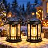 Yowin 2 Pezzi Lanterne Solari da Esterno, Lanterna Solare da Esterno | Lampadina LED, Lampada Solare da Appendere Impermeabile Lampade da Tavolo per Arredo Terrazzo Balconi Decorazioni - Nero