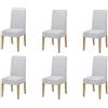 Il Gruppone Passione Casa Coppia di coprisedia con Schienale in Tessuto Elasticizzato antimacchia in 10 Colori Vestisedia - Bianco - 6 Pezzi