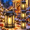 Yowin 4 Pezzi Lanterne Solari da Esterno, Lanterna Solare da Esterno | Lampadina LED, Lampada Solare da Appendere Impermeabile Lampade da Tavolo per Arredo Terrazzo Balconi Decorazioni - Nero