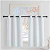PONY DANCE Tende Termiche Isolanti per Interni Finestre Piccole | 2 Pezzi L106 x A90 cm, Bianco Grigiastro, Oscuranti, Corte, con Anelli, Privacy, Anti-UV, Facile Lavaggio, per Soggiorno