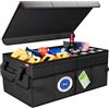 ATHLON TOOLS Organizer per bagagliaio XXL - Organizer per auto pieghevole - Borsa per bagagliaio antiscivolo, rinforzata, Borsa per bagagliaio stabile con coperchio - Scatola per auto per conservare e
