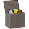 COSTWAY Baule da Esterno 106 L, Cassapanca Contenitore Impermeabile con Coperchio Bloccabile e Maniglie Laterali, per Giardino, Terrazzo e Cortile, 56 x 41 x 50,5 cm (Marrone)