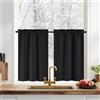PONY DANCE Tende Oscuranti per Finestre Piccole con Tasca L60 x A45 cm | 2 Pezzi, Nero, Termiche Isolanti, Nasconde il Disordine, Protezione dal Sole, Tende a Vetro, per Cucina, Blackout, Corte
