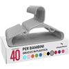 Utopia Home Grucce bambini Pack di 40 sottili salvaspazio, Grigio | Grucce Bambini | Salvaspazio | Design Leggero ma Resistente | Per Cappotti, Giacche e Vestiti | 40 Pezzi