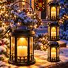 Yowin Lanterne da Esterno 4 Pezzi Grande Lanterna Solare da Giardino | Candele, Lampada Solari da Appendere Impermeabile Lampade da Tavolo per Arredo Terrazzo Balconi Decorazioni - Nero