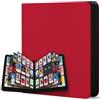 WITHYU Album da Collezione per Carte 12 Tasche, Capacità 720 Carte, Impermeabile, con Chiusura Lampo, per TCG, Calcio e Carte da Collezione, Portatile (Rosso Vinaccia)