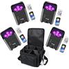Glowingstage 4 faretti LED a batteria 108 W, RGBWA-UV, controllo APP con pacchetto di luci, batteria LED Par con DMX e telecomando per feste, Halloween, Natale