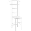 [en.casa] Servomuto con Seduta Gruccia e Portapantaloni Stand Appendiabiti Design a Sedia Porta Abiti Posa Oggetti da Camera - Bianco