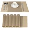 Fontic- Set di tovagliette da tavola antiscivolo, lavabile, in PVC, antimacchia, resistente al calore, 6 pezzi