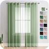 MRTREES Tenda Salotto Moderna Verde Oliva 140x240 CM, 2 Pezzi, Tende Trasparenti per Interni Eleganti e Decorative, Camera da Letto e Casa, Decorativa e Moderna, con Occhielli