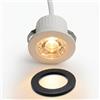 Planetitaly Mini Faretto SPOT Moderno Tondo LED 3W CCT da 3000K a 6400K Incasso 35mm Luce Soffitto Interni Mensole Ripiani Mobili Cucina Cappa 230V Cornice Intercambiabile Bianco Nero (CCT TONDO 38°)