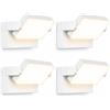 ledmo 4 Pezzi LED Applique da Esterno 60W 5000 lm, 360° Orientabile, IP65 | 3000K bianco caldo, finitura bianca opaca, fascio luminoso 120°; lampada da parete in alluminio per balcone, cortile e garage