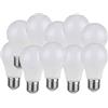 LEDLUX VT-2112, 10 Pezzi Lampade Led E27, 9W 11W 15W 17W (11W 1055LM A60 60X120mm, Bianco Freddo 6400k)