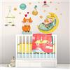kina Adesivo Murale Bambini Tessuto Ecologico Anallergico Riposizionabile | R00572, Decorazione Parete, Cameretta, Asilo Nido, Effetto Carezza, Grafica Piccolo Principe, 90x30 cm