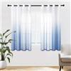 MRTREES Tende Corta Trasparenti Blu Acciaio Sfumate 2 Pezzi,140x160 CM | Tenda Decorativa Moderna con Occhielli per Casa,Tenda per Camera da Letto Finestre Cameretta Bambini Salotto Casa