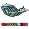 BB Sport Amaca Barre Legno 240x150 cm 300 kg 2 Persone 2 Cuscini Giardino | Relax, Dondolo, Balcone, Terrazzo, Piscina, Parco, Cotone Poliestere, Impermeabile, Resistente alla Luce, 12 Corde per Lato