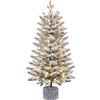 Yaheetech Mini albero di Natale artificiale con neve, 94 cm, con 50 LED in bianco caldo e 355 punte, piccolo albero di Natale floccato